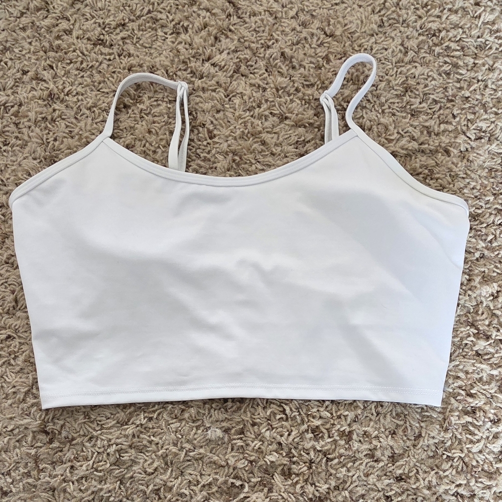 PINK Victoria's Secret Classic White Sports bra  Sz L
